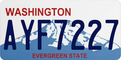 WA license plate AYF7227