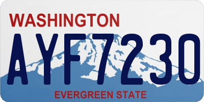 WA license plate AYF7230