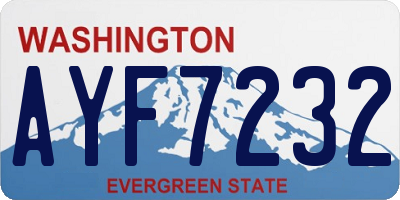 WA license plate AYF7232