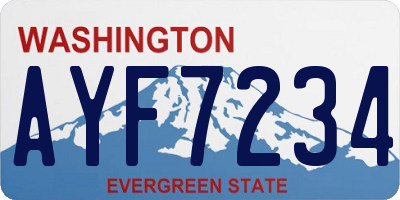 WA license plate AYF7234