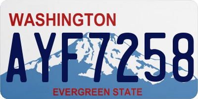 WA license plate AYF7258