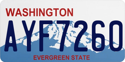 WA license plate AYF7260