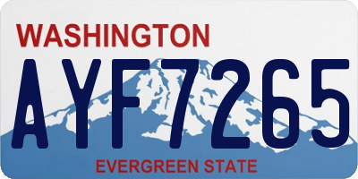 WA license plate AYF7265