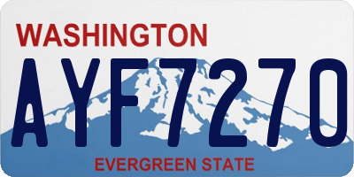 WA license plate AYF7270