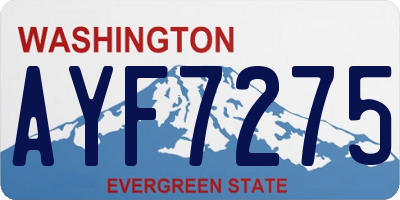 WA license plate AYF7275