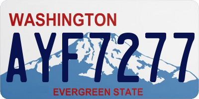 WA license plate AYF7277