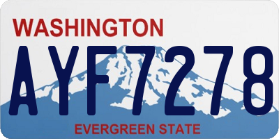 WA license plate AYF7278