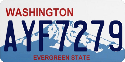 WA license plate AYF7279