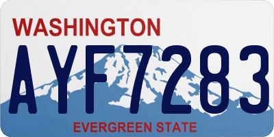 WA license plate AYF7283