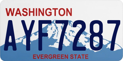 WA license plate AYF7287