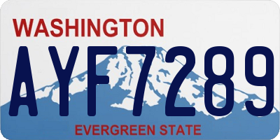 WA license plate AYF7289