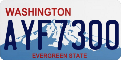 WA license plate AYF7300