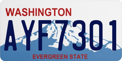 WA license plate AYF7301
