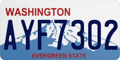 WA license plate AYF7302