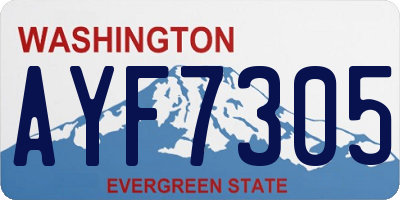 WA license plate AYF7305