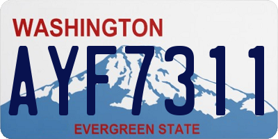 WA license plate AYF7311