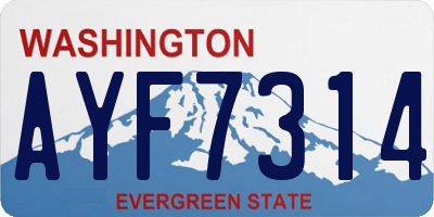 WA license plate AYF7314