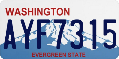 WA license plate AYF7315