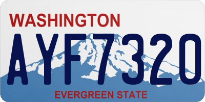 WA license plate AYF7320