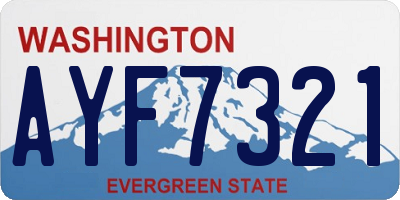 WA license plate AYF7321