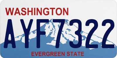 WA license plate AYF7322