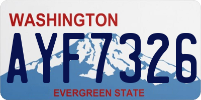 WA license plate AYF7326