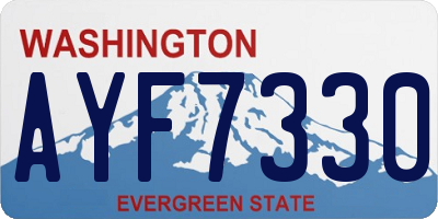 WA license plate AYF7330