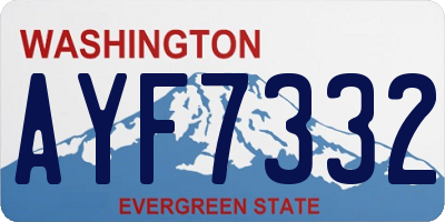 WA license plate AYF7332