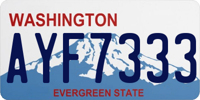 WA license plate AYF7333