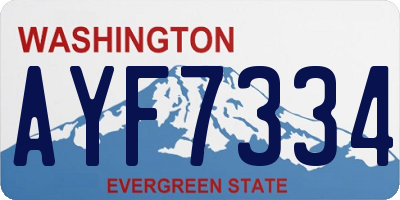 WA license plate AYF7334