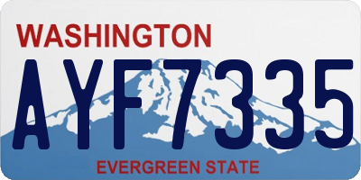 WA license plate AYF7335
