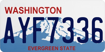 WA license plate AYF7336