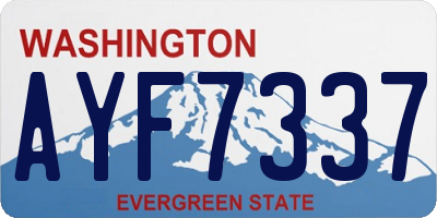WA license plate AYF7337