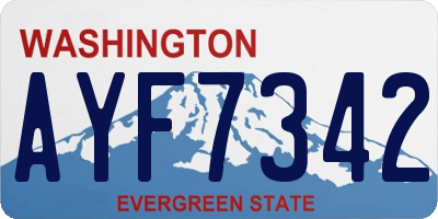 WA license plate AYF7342