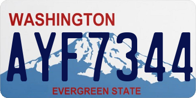 WA license plate AYF7344