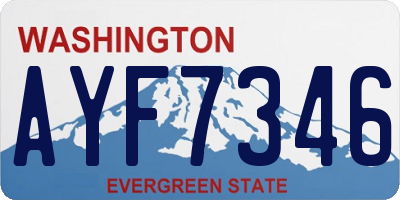 WA license plate AYF7346