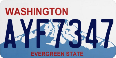 WA license plate AYF7347