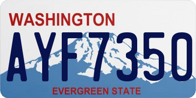 WA license plate AYF7350
