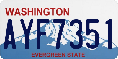WA license plate AYF7351