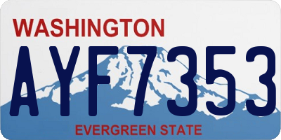 WA license plate AYF7353