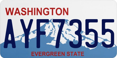 WA license plate AYF7355