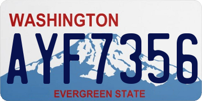 WA license plate AYF7356