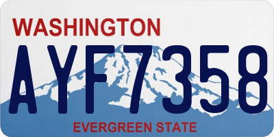 WA license plate AYF7358