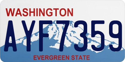 WA license plate AYF7359