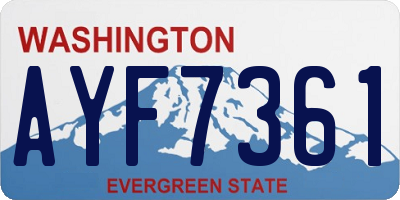 WA license plate AYF7361
