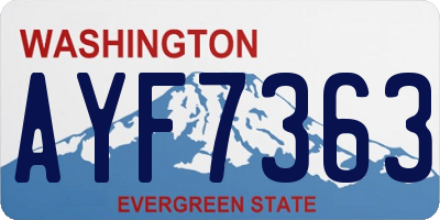 WA license plate AYF7363