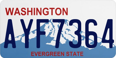 WA license plate AYF7364