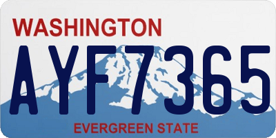 WA license plate AYF7365