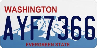 WA license plate AYF7366