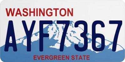 WA license plate AYF7367